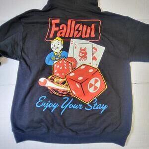 Fallout black hoodie with red accents Size L #gaming #nuclear #endoftheworld